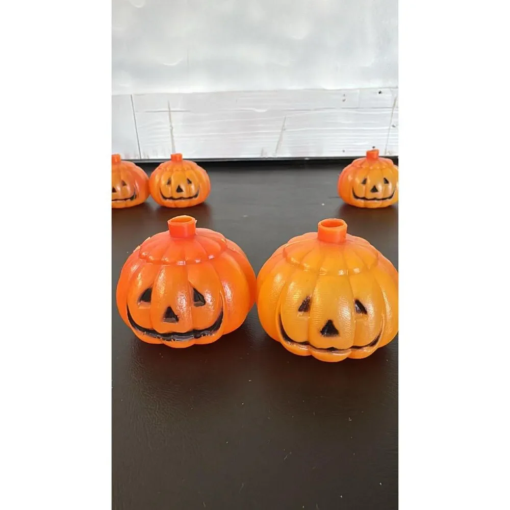 8 Vintage Pumpkin Halloween String Light Covers Replacement  Hard Plastic
